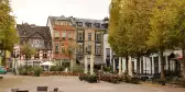 Historic buildings in Andernach town on an Autumn day in Germany